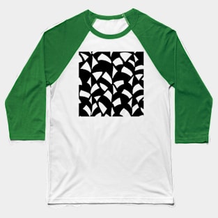 Monochrome Abstract Pattern Baseball T-Shirt